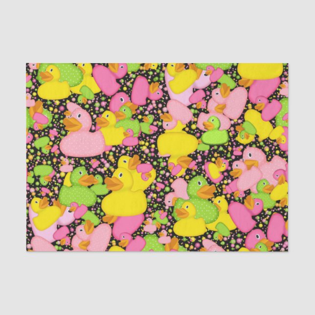 Ducks-n-Dots-Style-2-Black-TISSUE WRAP PAPER (Front)