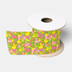 Ducks-n-Dots-Style-2-Drk Green-SATIN RIBBON SPOOL Satin Ribbon