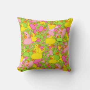 Ducks-n-Dots-Style-2-Lt Green-Sq THROW PILLOW