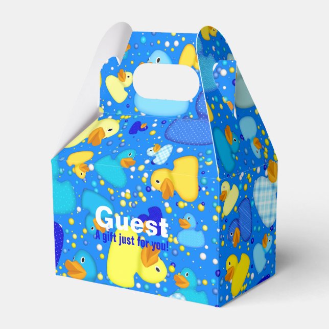 Ducks-n-Dots-Style-3-Blue 3-GABLE FAVOR BOX (Front Side)