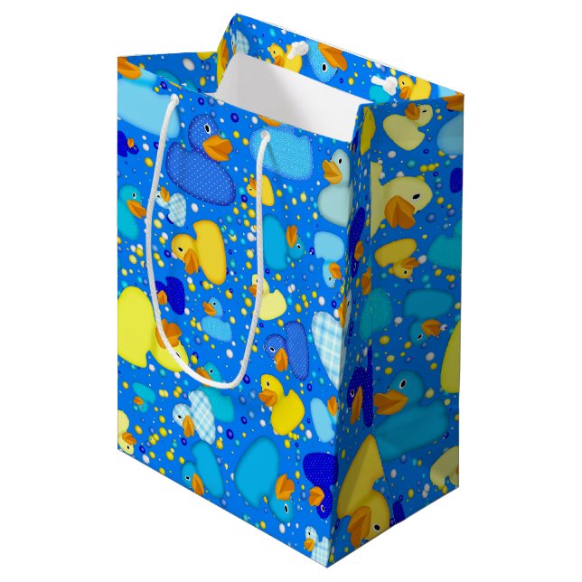 Ducks-n-Dots-Style-3-Blue 3-GIFT BAG M (Front Angled)