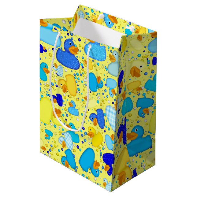 Ducks-n-Dots-Style-3-Lt Yellow-GIFT BAG M (Front Angled)