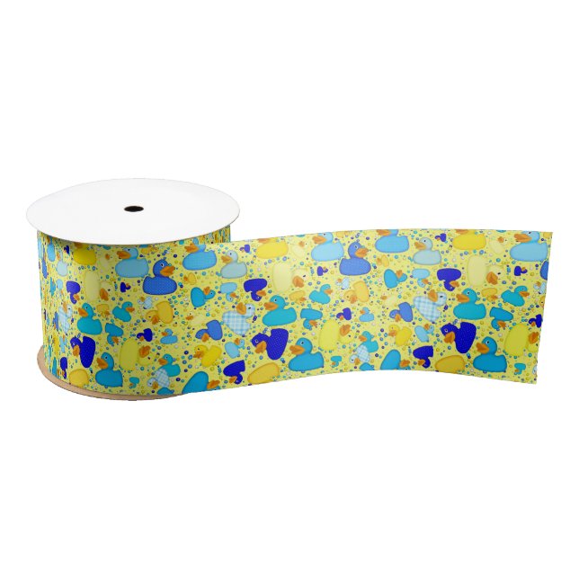 Ducks-n-Dots-Style-3-Lt Yellow-SATIN RIBBON SPOOL Satin Ribbon (Spool)