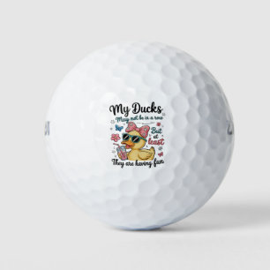 Ducks Not In A Row Funny Cute Trendy Sarcastic Golf Balls