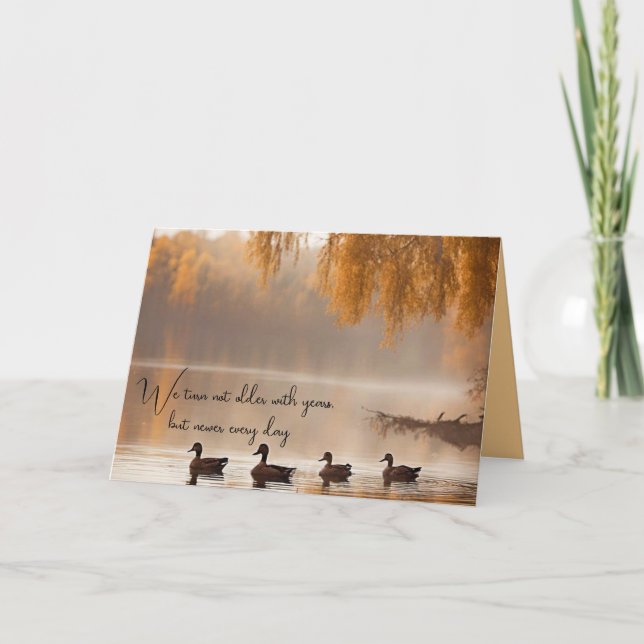 Ducks On Autumn Lake For Birthday Card (Front)