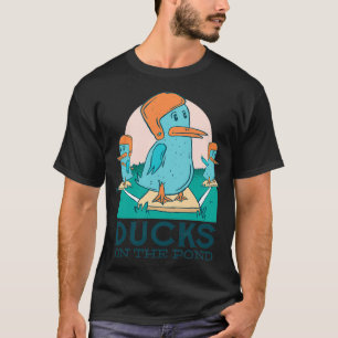 Ducks On The Pond Baseball Sticker T-Shirt