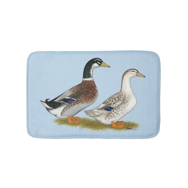 Ducks:  Silver Appleyard Bath Mat (Front)
