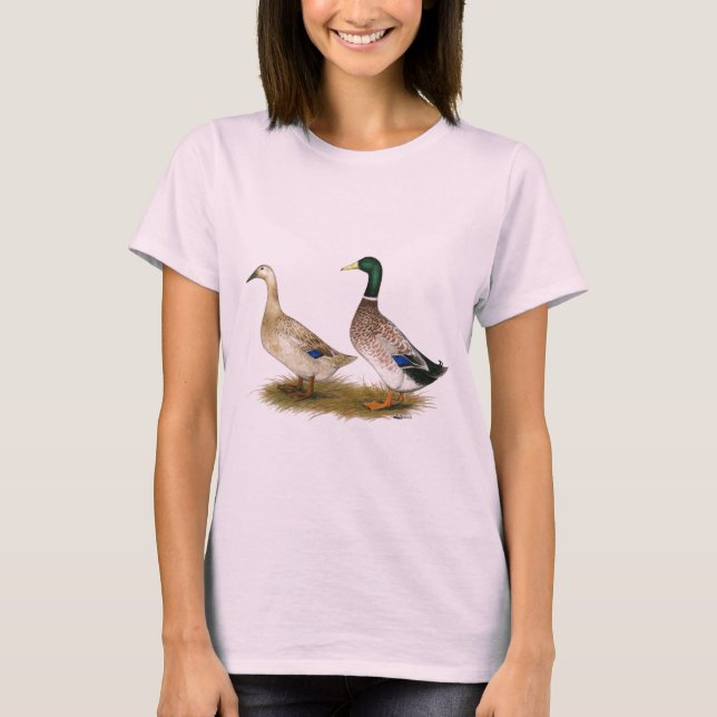 Ducks:  Silver Welsh Harlequin T-Shirt (Front)