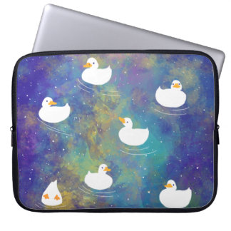 ducks swimming in the universe laptop sleeve