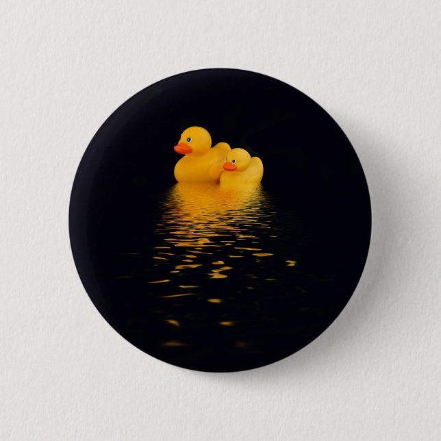 Ducks that pass in the night 6 cm round badge (Front)