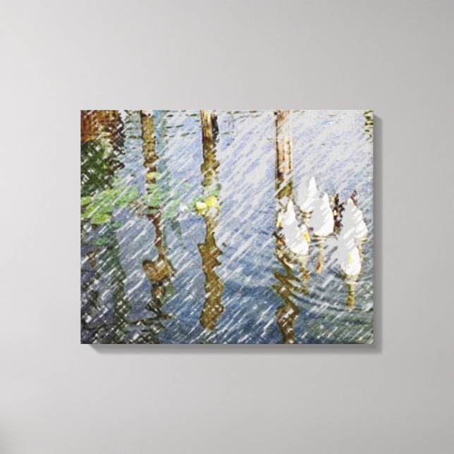 Ducks Watercolor Canvas Print (Front)