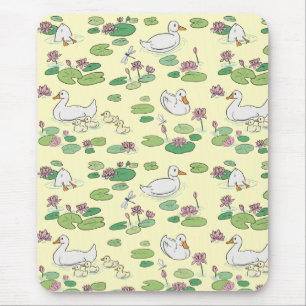Ducks & Waterlily Yellow Mousepad