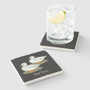 Ducks: White Calls Stone Coaster
