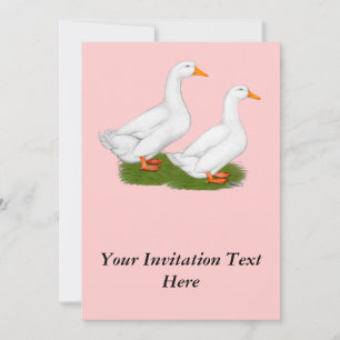 Ducks:  White Pekins Invitation