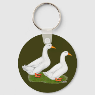 Ducks: White Pekins Key Ring