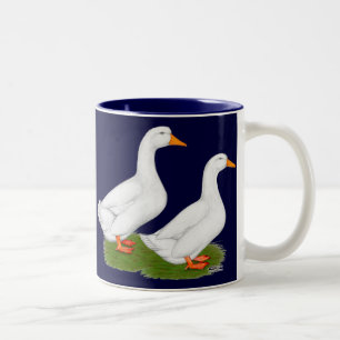 Ducks:  White Pekins Two-Tone Coffee Mug
