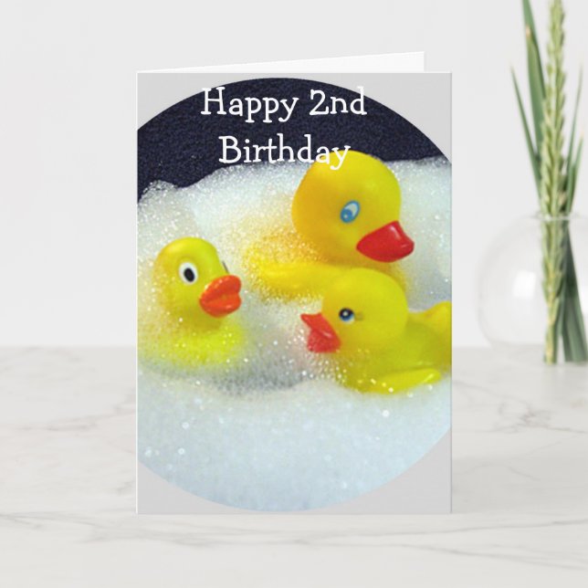 DUCKS WISH YOU A ***HAPPY 2nd BIRTHDAY*** Card (Front)