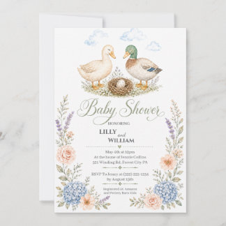 Ducks with Nest Baby Shower Invitation