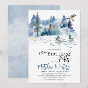 Ducks Woodland Forest Nature 18th Birthday Party Invitation