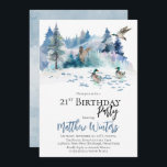 Ducks Woodland Forest Nature 21st Birthday Party Invitation<br><div class="desc">Nature-themed,  woodland forest scene with ducks party for his "21st Birthday".  Composite design by Holiday Hearts Designs.</div>