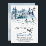 Ducks Woodland Forest Nature 80th Birthday Party Invitation<br><div class="desc">Nature-themed,  woodland forest scene with ducks party for his "80th Birthday".  Composite design by Holiday Hearts Designs.</div>