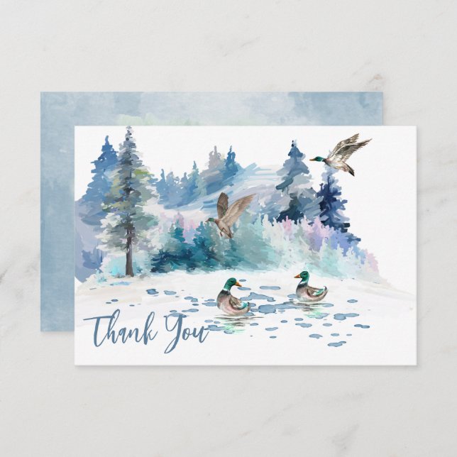 Ducks Woodland Forest Nature Thank You Card (Front/Back)