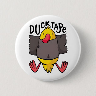 Ducktape Funny Kawaii Duck Wrapped in Tape  6 Cm Round Badge