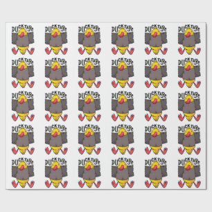 Ducktape Funny Kawaii Duck Wrapped in Tape Wrapping Paper