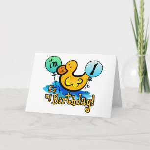 Ducky 1st Birthday Card