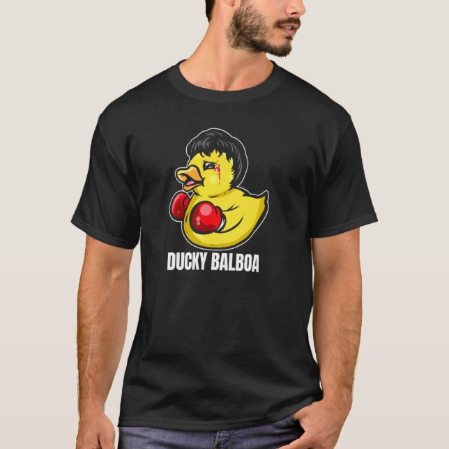 Ducky Balboa Funny Rubber Duck Boxer & Fighter Pul T-Shirt (Front)