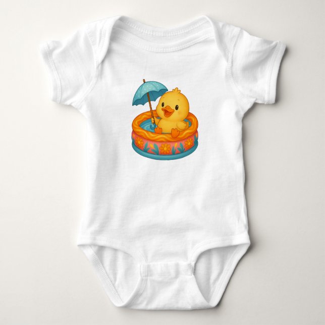 Ducky Bath Time Baby Bodysuit (Front)