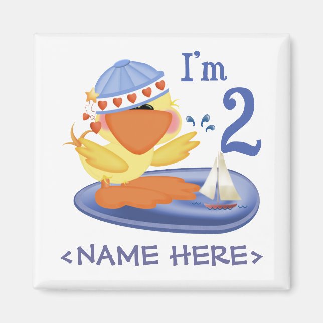 Ducky Boy 2nd Birthday Magnet (Front)