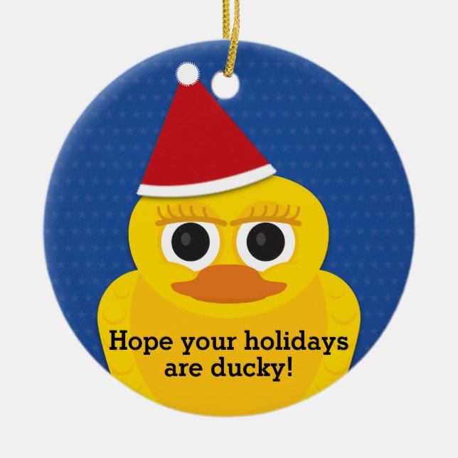 Ducky Christmas duck ornament (Front)
