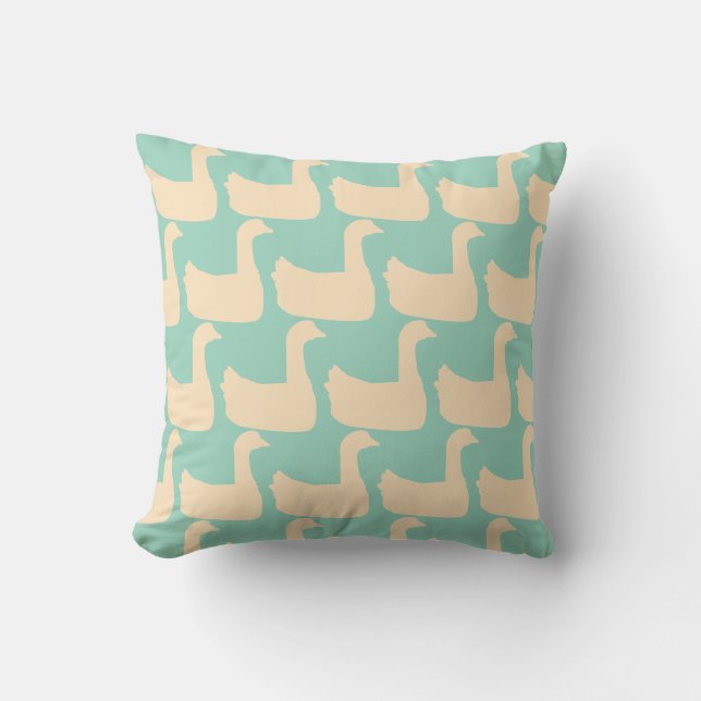 Ducky Duck Decorator Lt Teal  Cushion (Front)
