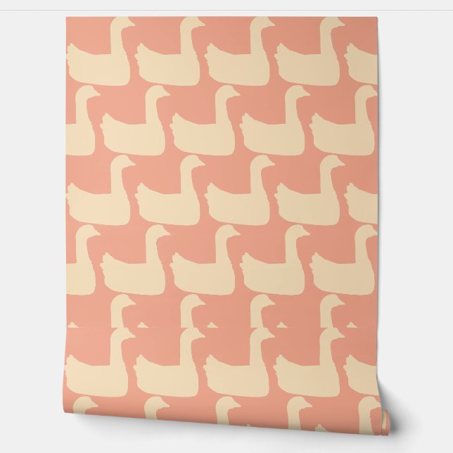 Ducky Duck Decorator Peach  Wallpaper (Unrolling)