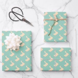 Ducky Duck Diagonal Decorator Lt Teal Wrapping Paper Sheet