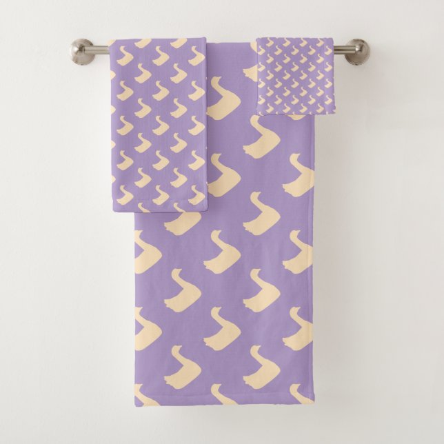 Ducky Duck Diagonal Lilac   Bath Towel Set (Insitu)
