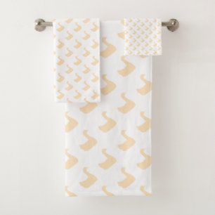 Ducky Duck Diagonal White Kids Bath Towel Set