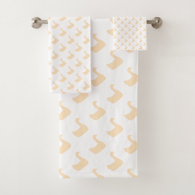 Ducky Duck Diagonal White Kids   Bath Towel Set (Insitu)