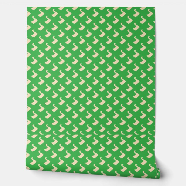 Ducky Duck  Kids Forest Green Wallpaper (Unrolling)