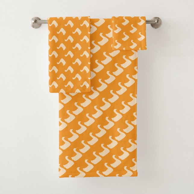 Ducky Duck  Kids Orange   Bath Towel Set (Insitu)