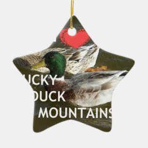 Ducky duck mountains. ceramic tree decoration