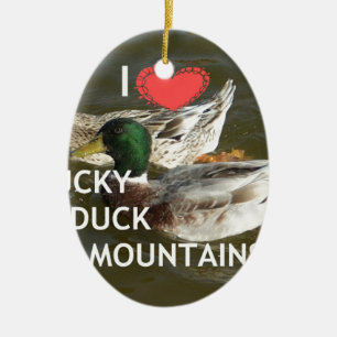 Ducky duck mountains. ceramic tree decoration