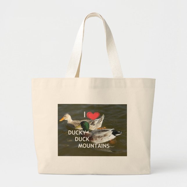 Ducky duck mountains. large tote bag (Front)