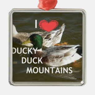 Ducky duck mountains. metal tree decoration