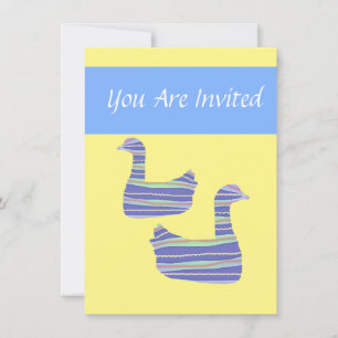 Ducky Duck Yellow Child's Birthday Invitation