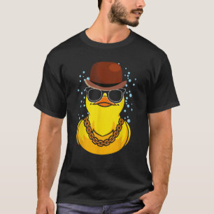 Ducky Funny Duckling Duckie Cool Sunglasses Rubber T-Shirt