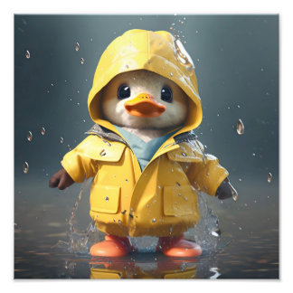 Ducky in the Rain 12"x12"  Photo Print