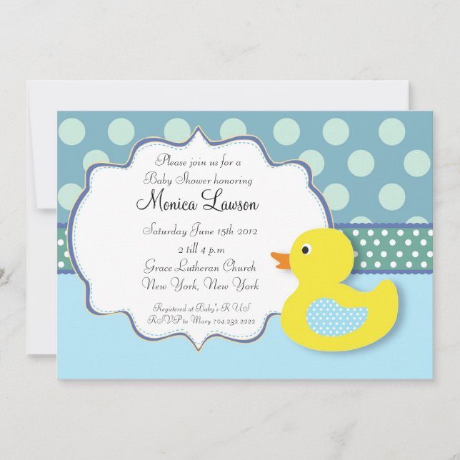 Ducky Modern Baby Shower Invitation (Front)