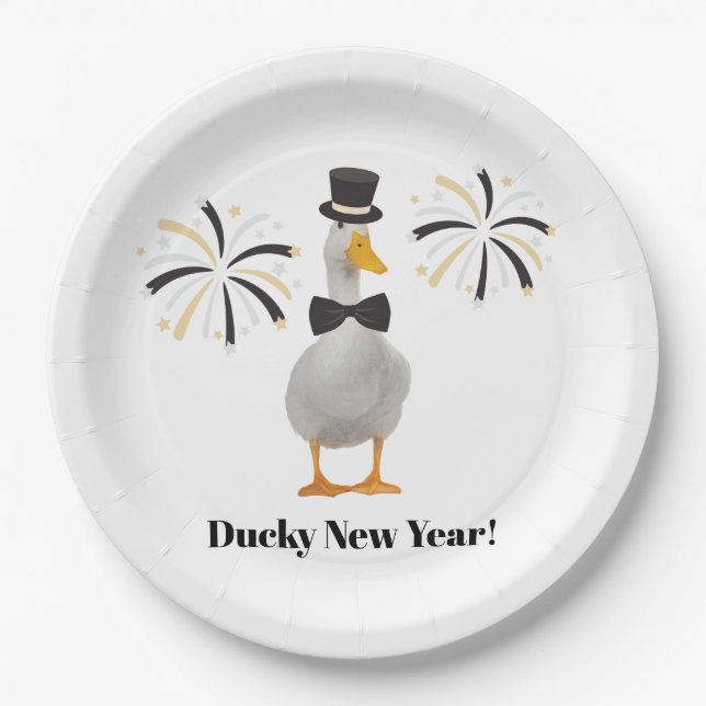 Ducky New Year Paper Plate (Front)